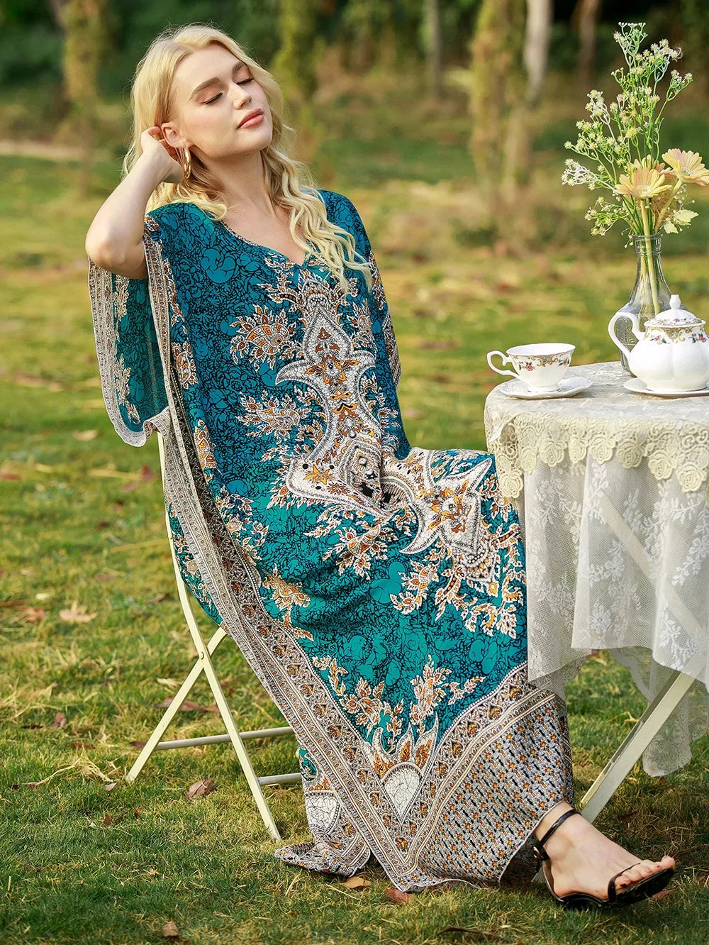 LONG KAFTAN KIMONO DRESS