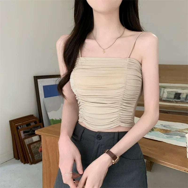 SLEEVELESS TUBE TOP CAMISOLE TOP