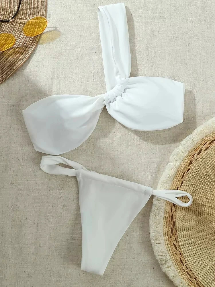 ONE SHOULDER TWO PIECE SWIMWEAR