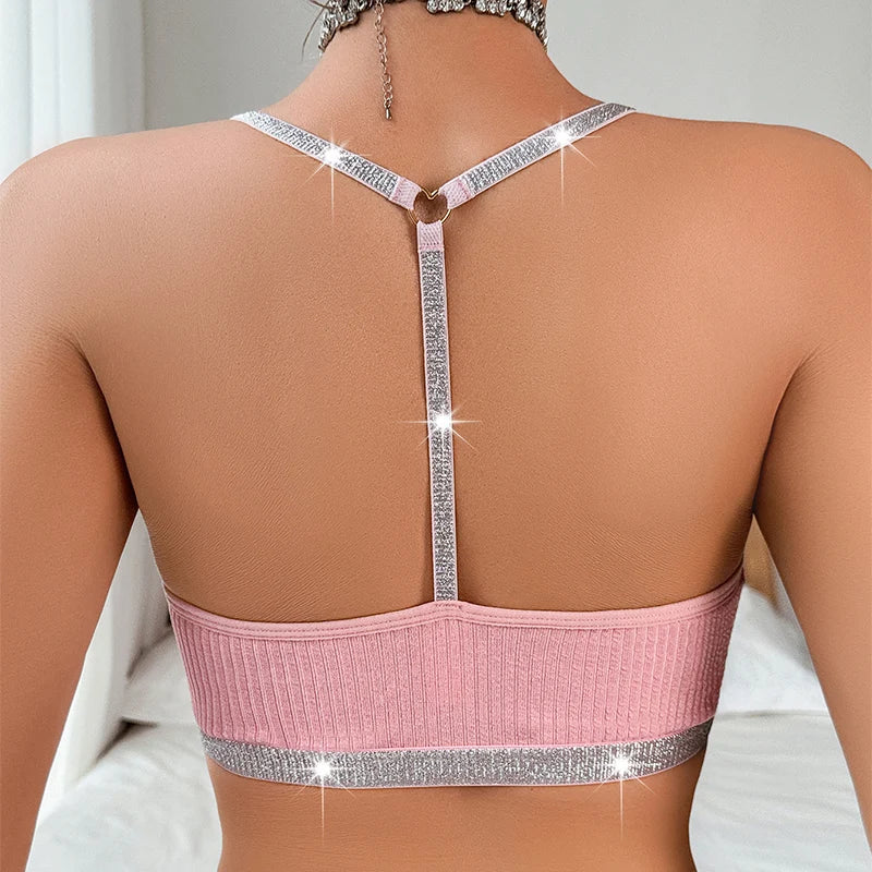 FLORAL ROBBED CAMISOLE BRASIERE BACKLESS BRA