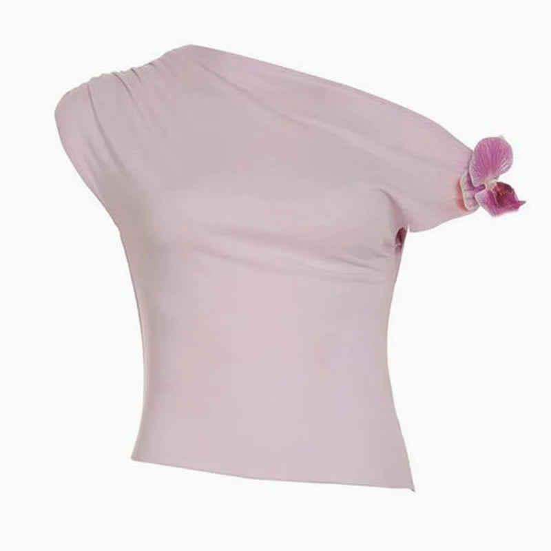 LAMUSA 2000s 3D FLOWER TANK TOP