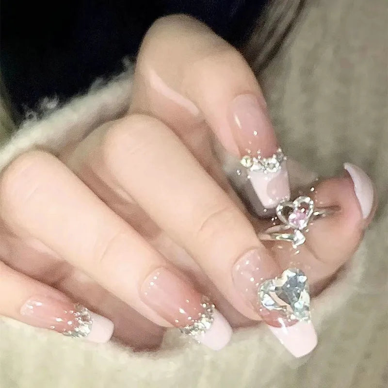 Korean Fashion Exquisite Purple Zircon Heart Star Ring Y2K Girls Pink Crystal Bow Knot Ring Women Party Dating Jewelry Gifts