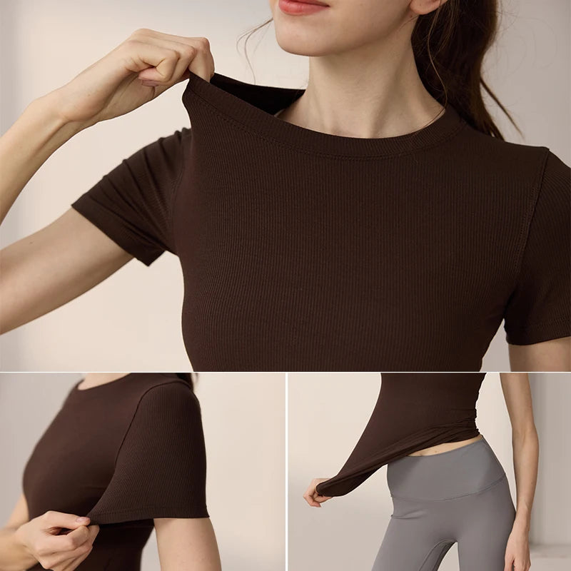 YOGA TOPS PILATES AEROBIC SPORTSWEAR BLOUSE