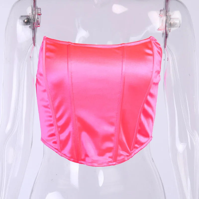 SLEEVELESS OFF SHOULDER CORSET CROP BOTTOM