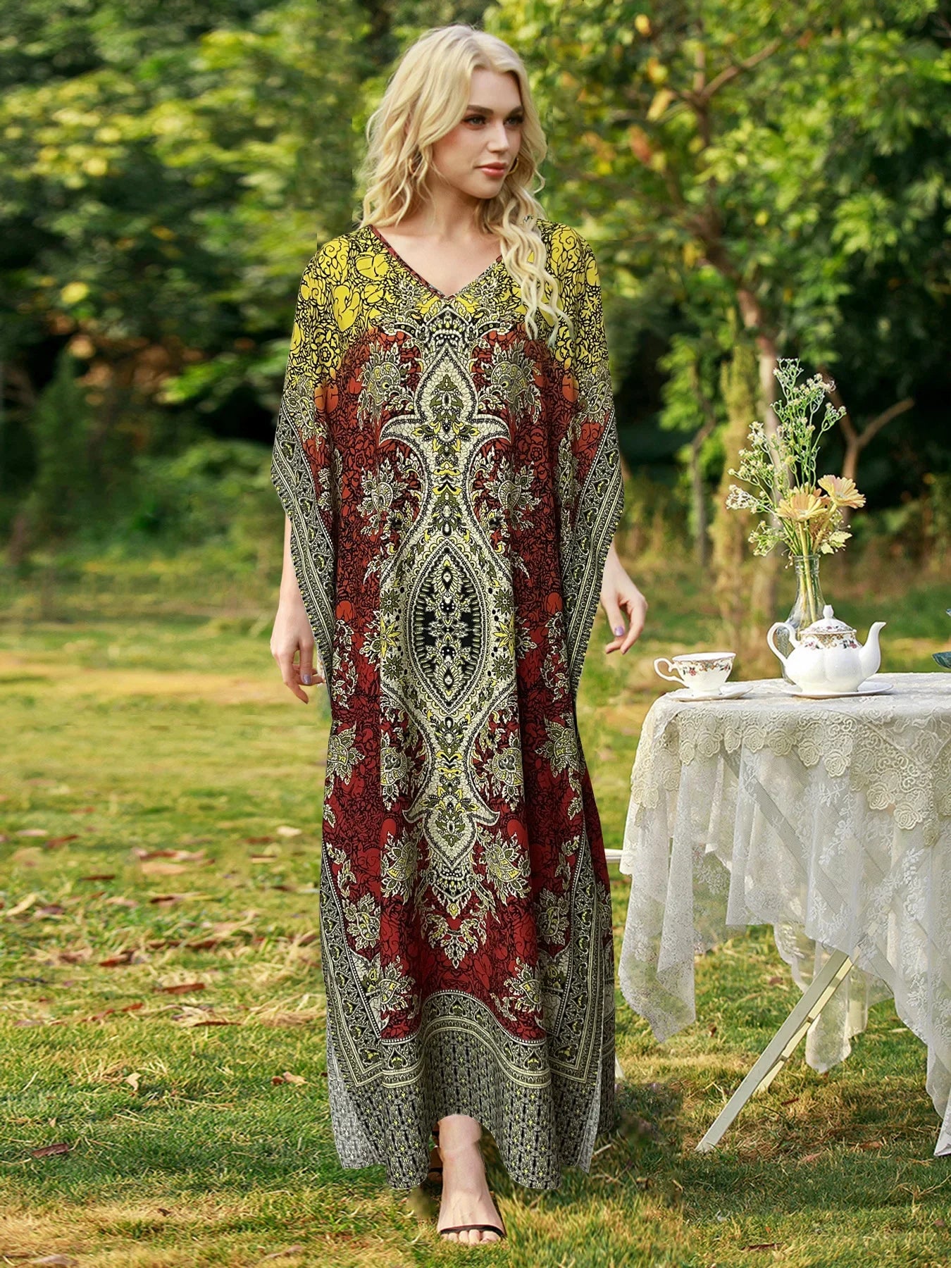 LONG KAFTAN KIMONO DRESS