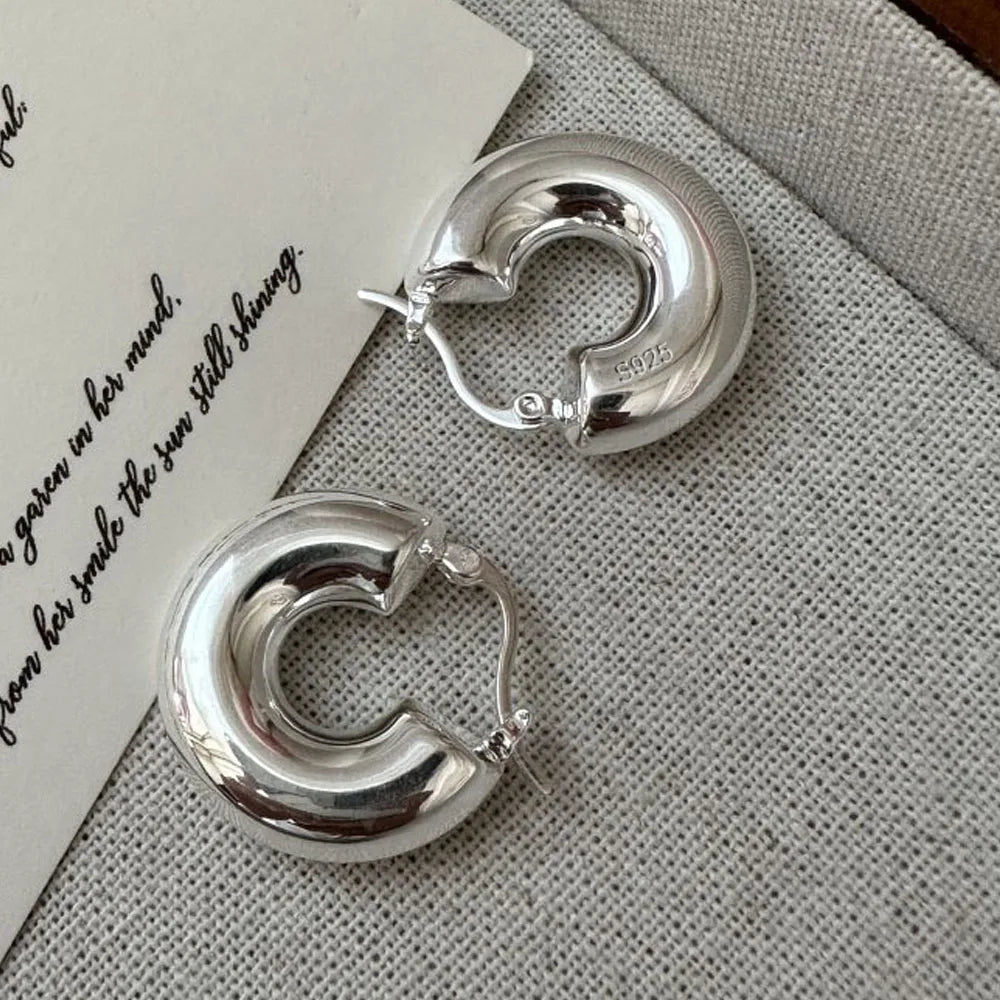 925 Sterling Silver Earrings For Women Trendy Simple Retro Flower Earring Jewelry Prevent Allergy Party Christmas Accessories