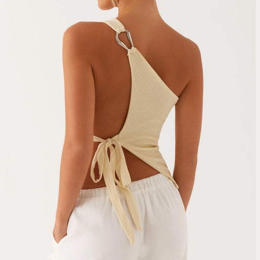 STYLISH SIDE TIE DESIGN BANDAGE TANK TOP