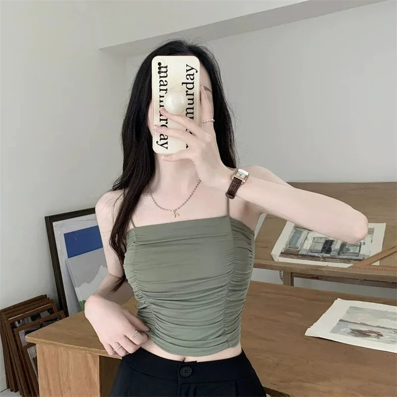 SLEEVELESS TUBE TOP CAMISOLE TOP