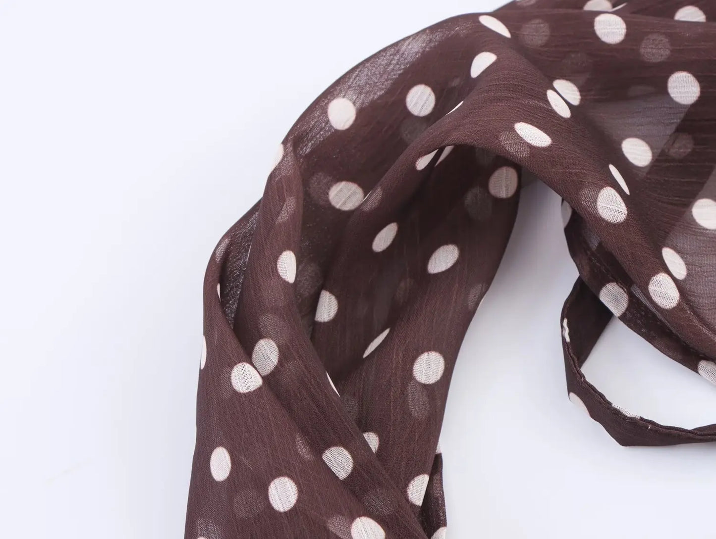 DOT PRINTED SCARF METAL BUCKLE BACKLESS BOTTOM
