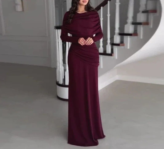 CINCHING ROUND LONG DRESS