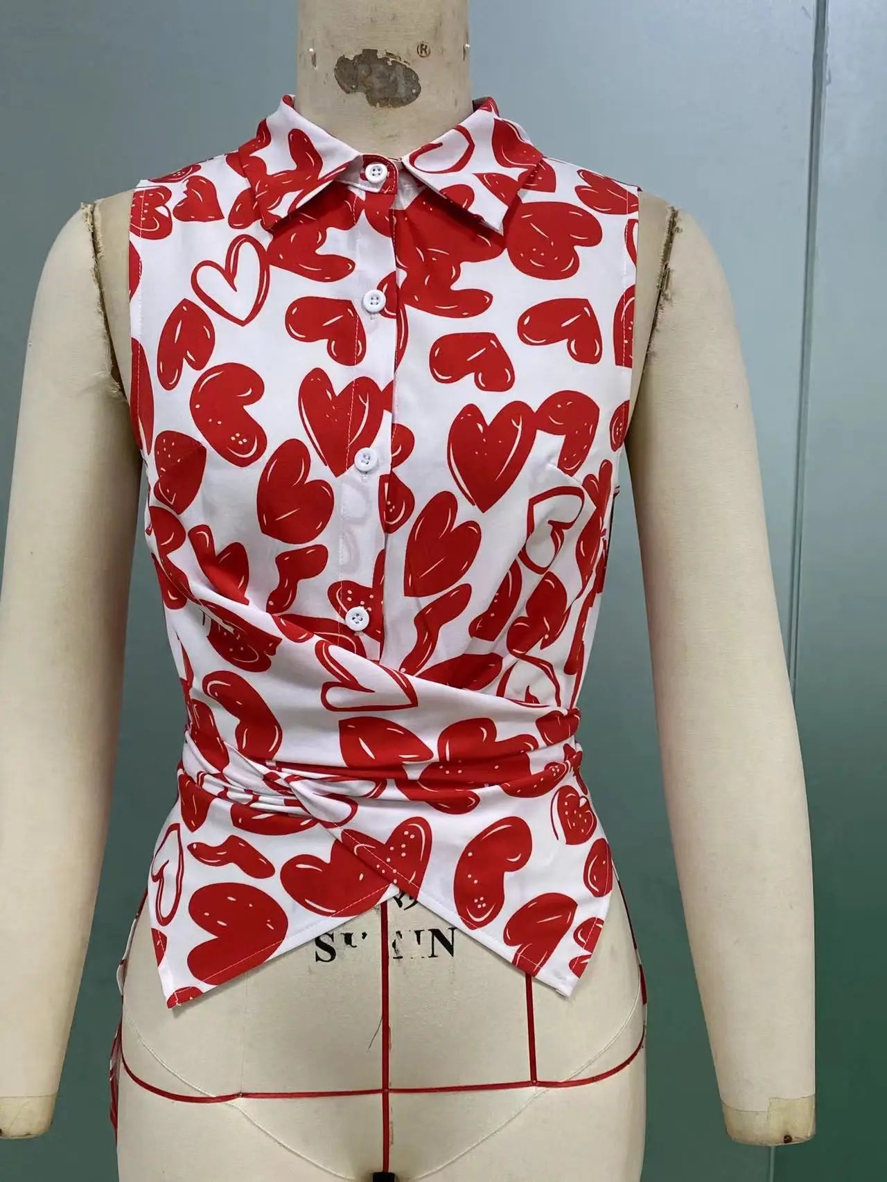 ELEGANT RUFFLE PRINTED BLOUSE