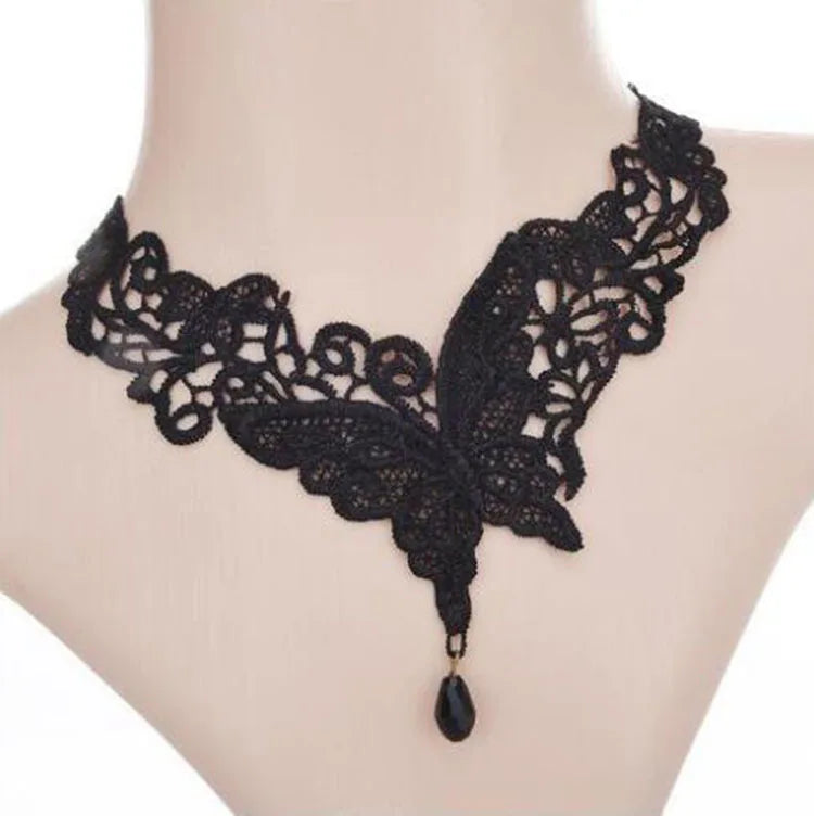 Girl Black Lace Choker Necklace For Women Grunge Neck Chain Collarbone Necklaces Punk Lolita Gothic jewelry For Girls Vintage