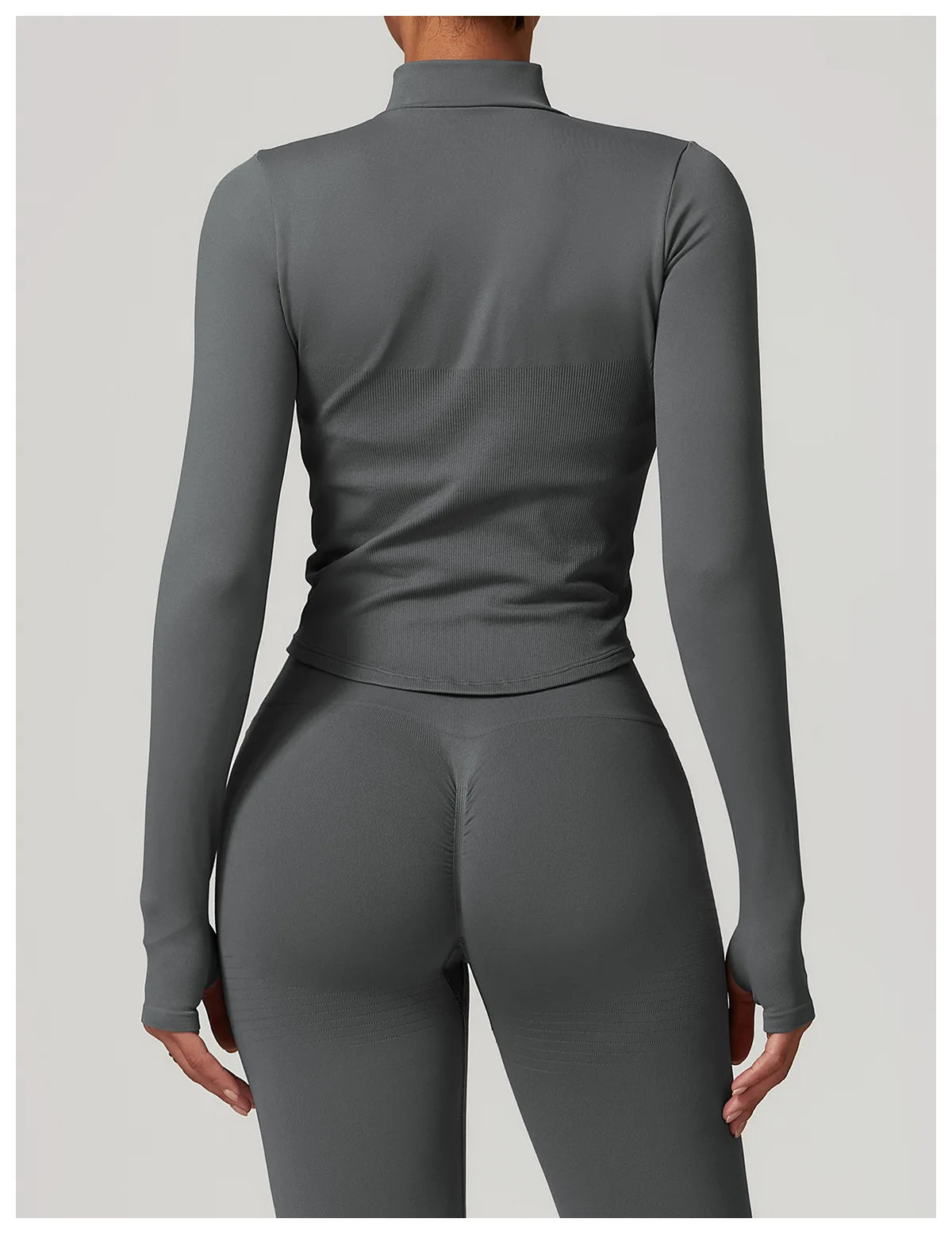 STANDING COLLAR LONG SLEEVED WORKOUT ACTIVE WEARS