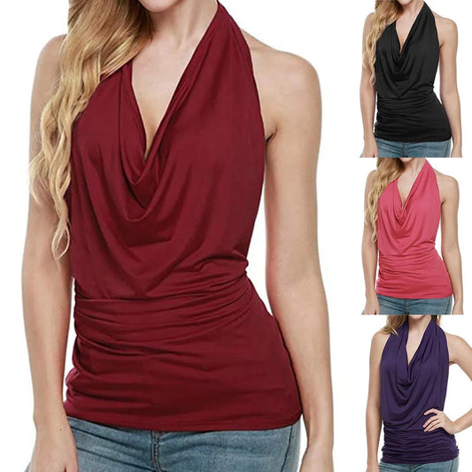 DRAPE V-NECK FEMME TANK TOP