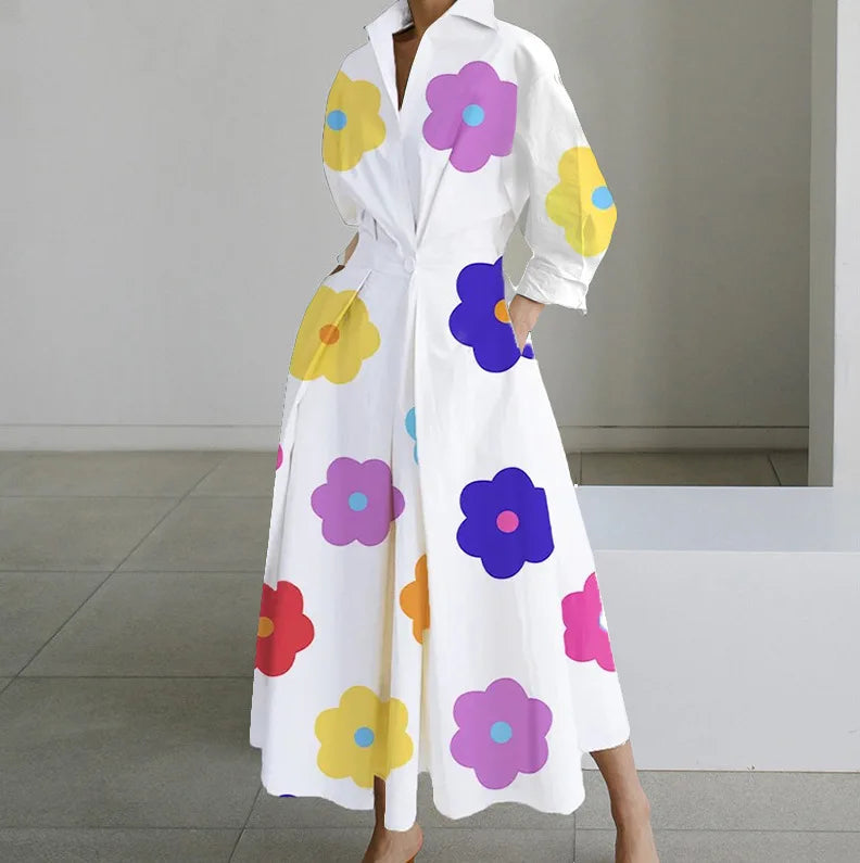 POLKA DOT LOOSE BUTTON UP DRESS