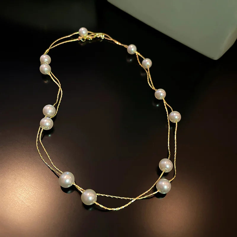 Pearl Necklaces Female Chain Choker Necklace for Women Jewelry Korean Fashion Neck Necklace 2022 Trend Girls Accessories