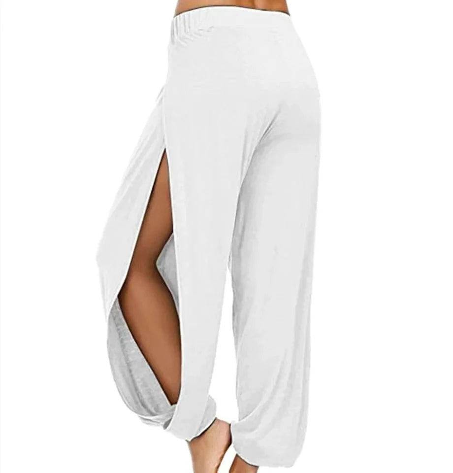 SLIT WIDE HAREN HOLLOW WORKOUT LEGGINGS