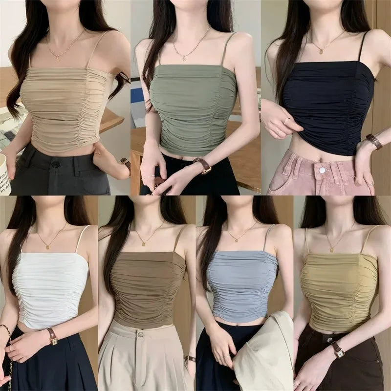 SLEEVELESS TUBE TOP CAMISOLE TOP