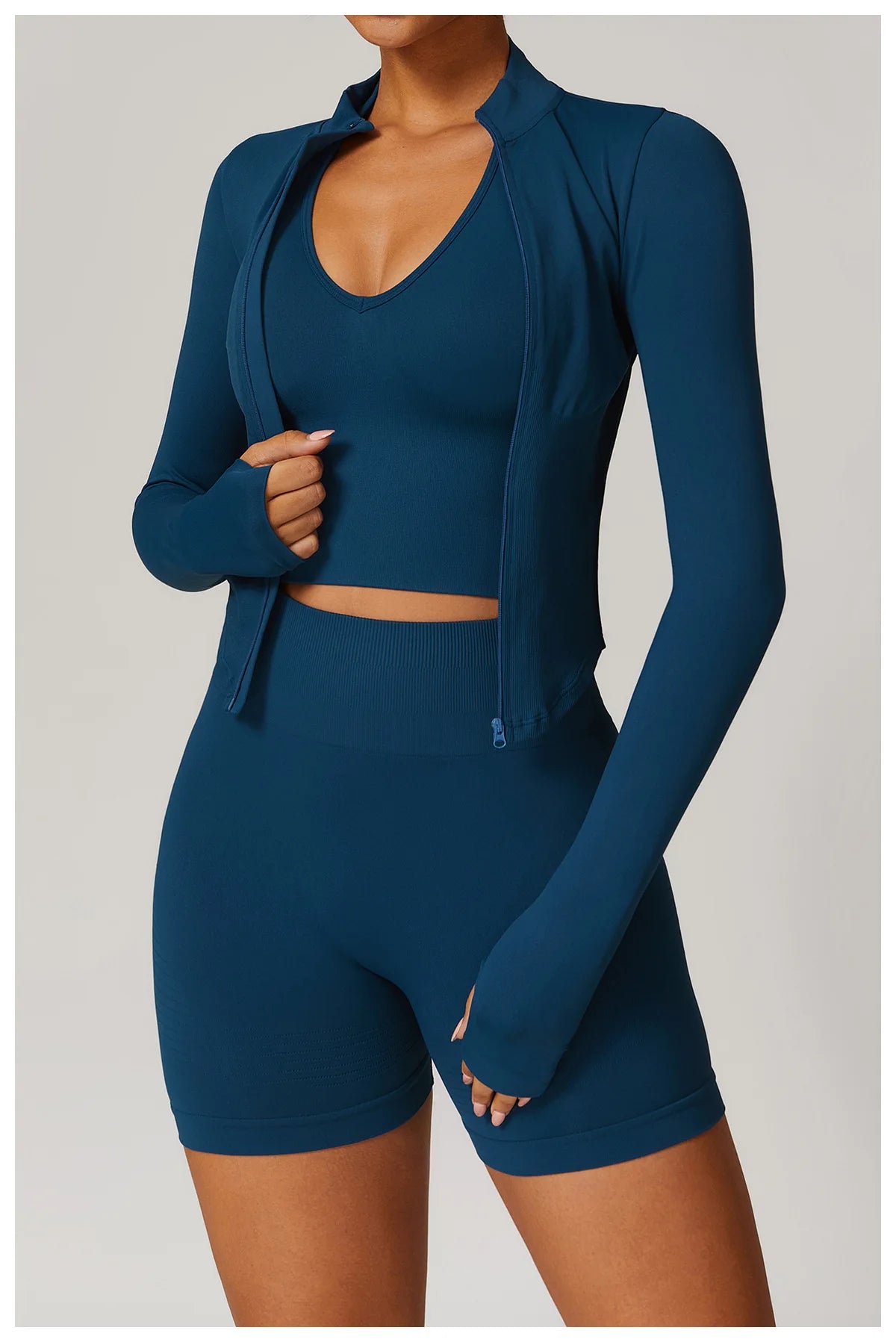 STANDING COLLAR LONG SLEEVED WORKOUT ACTIVE WEARS