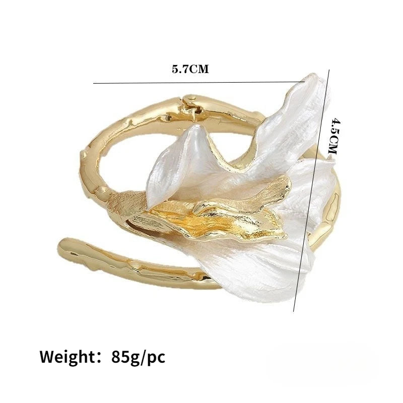 Modern Jewelry European and American Design Flower Open Bracelets For Women Party Gifts Exaggerative Accessories Hot Selling