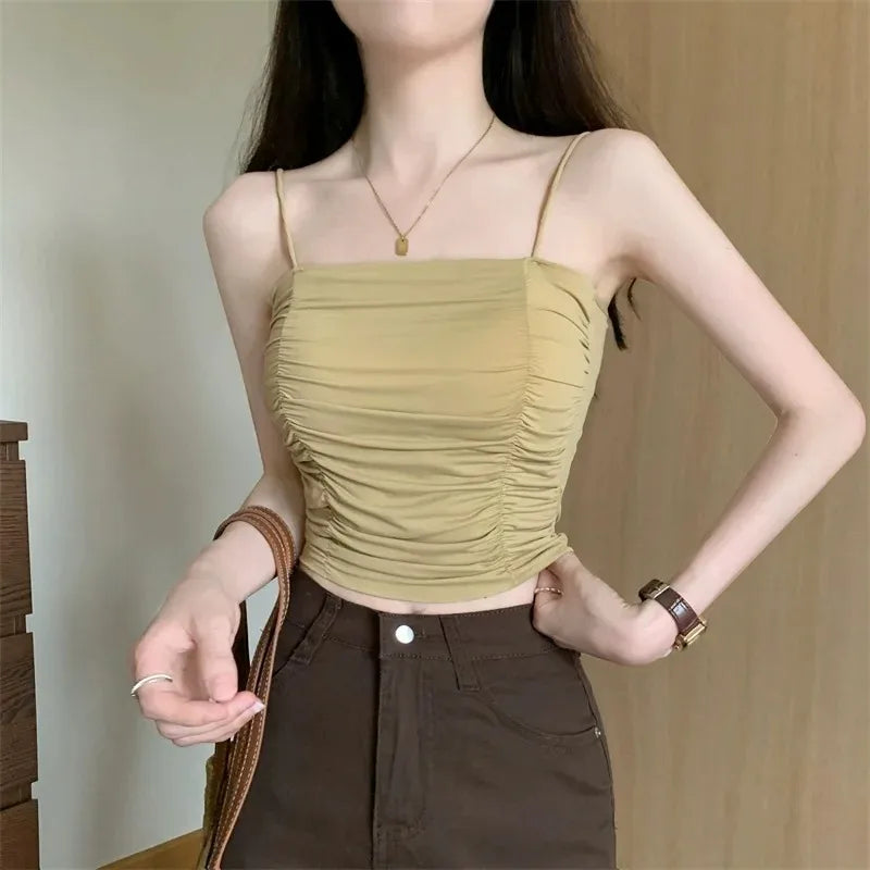 SLEEVELESS TUBE TOP CAMISOLE TOP