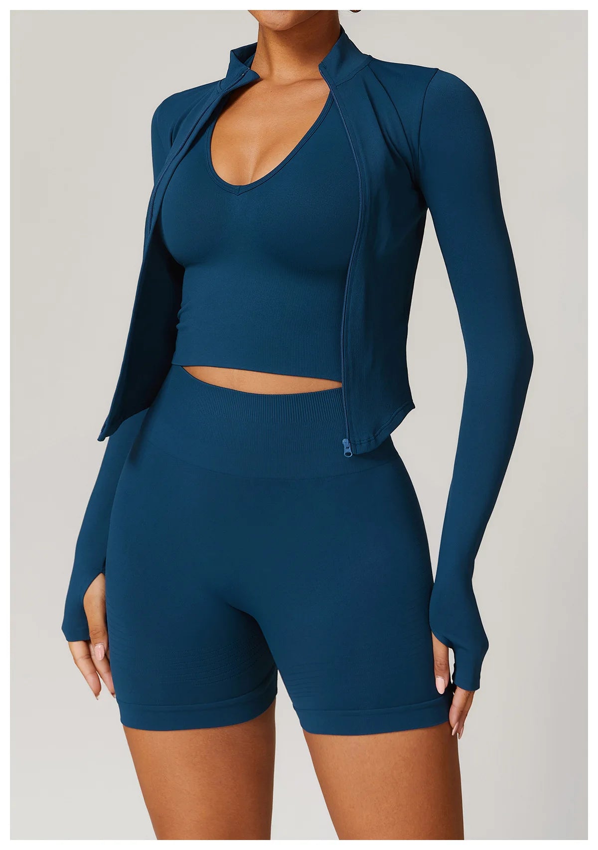 STANDING COLLAR LONG SLEEVED WORKOUT ACTIVE WEARS