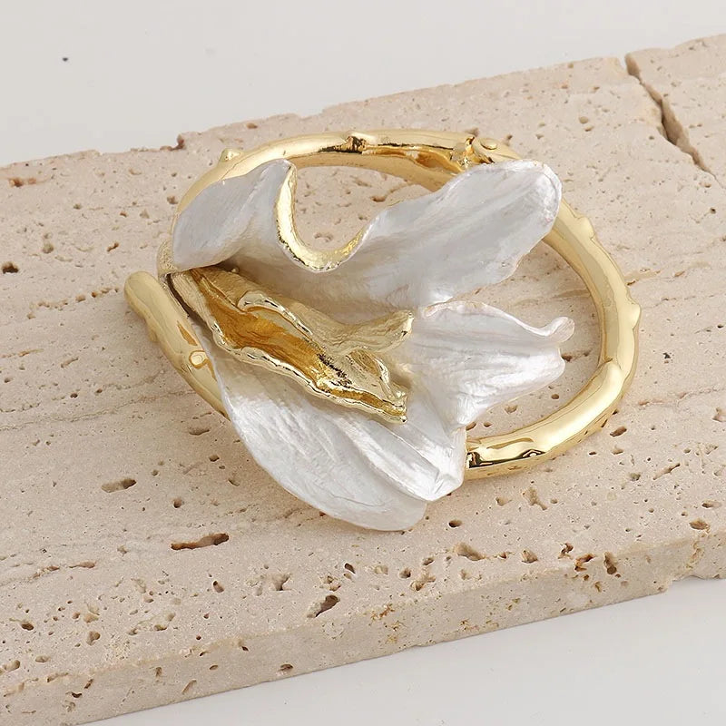 Modern Jewelry European and American Design Flower Open Bracelets For Women Party Gifts Exaggerative Accessories Hot Selling