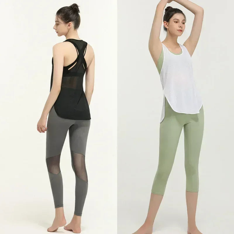 SEE THROUGH YOGA FITNESS SHIRT SPORTS VEST