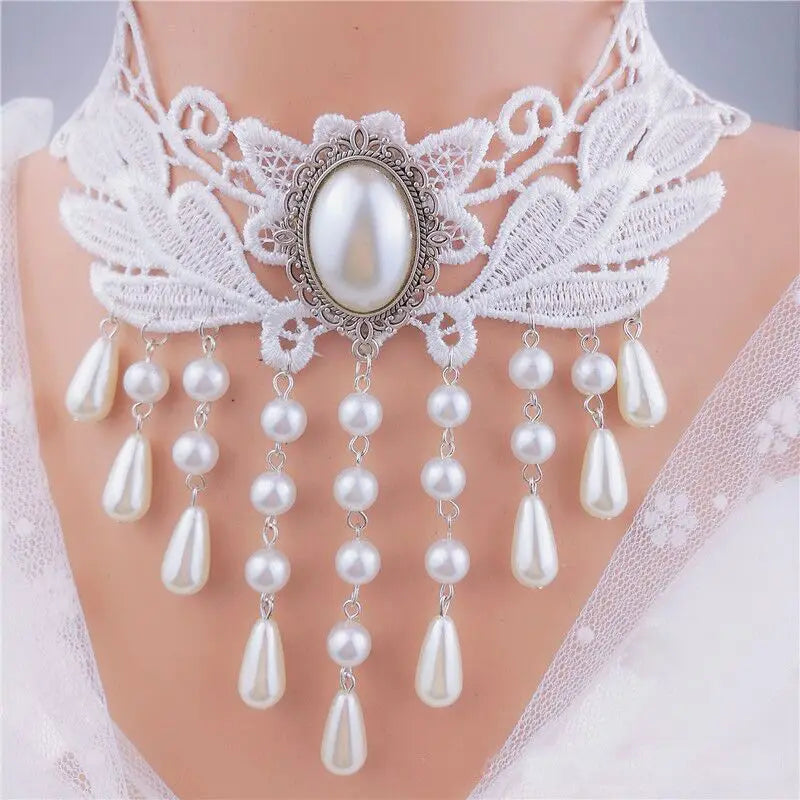 Girl Black Lace Choker Necklace For Women Grunge Neck Chain Collarbone Necklaces Punk Lolita Gothic jewelry For Girls Vintage