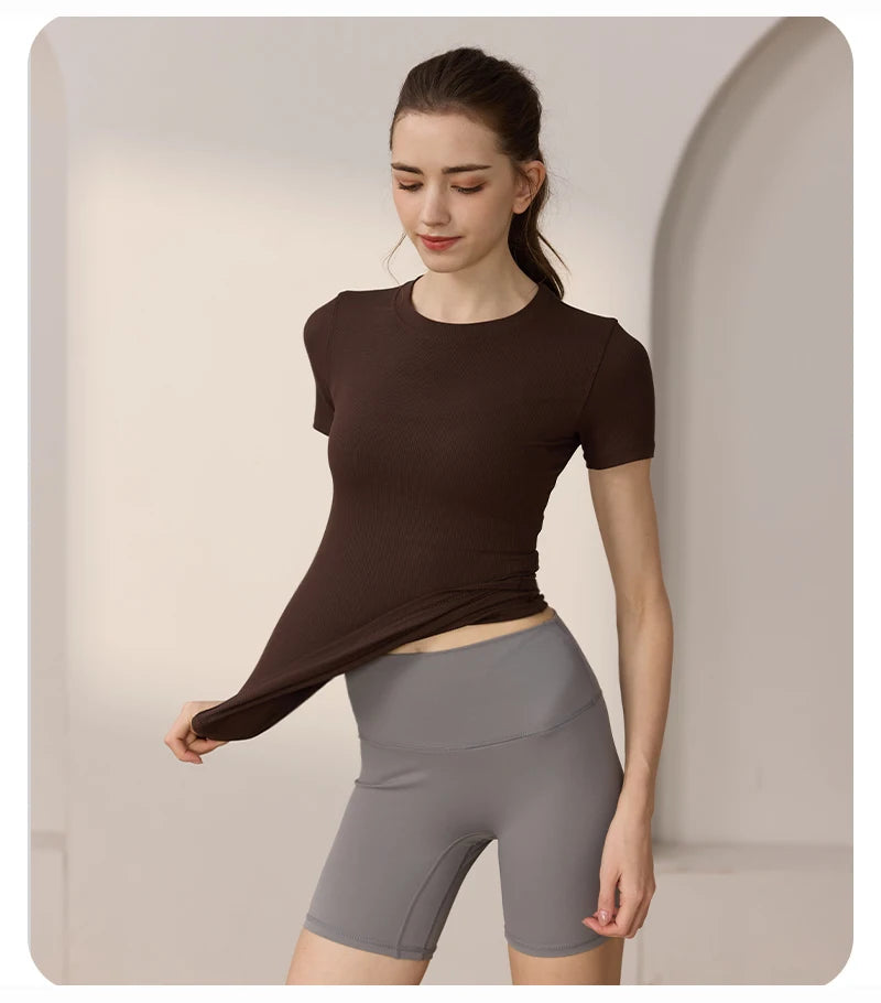 YOGA TOPS PILATES AEROBIC SPORTSWEAR BLOUSE