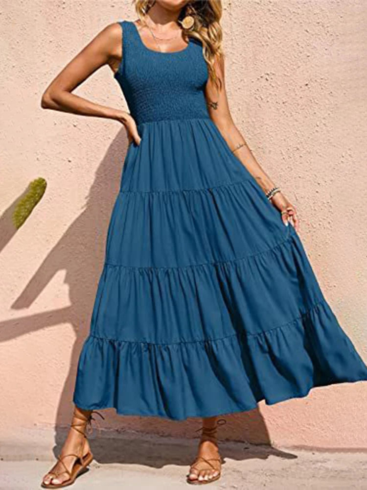 BIG SWING FLORAL LONG DRESS