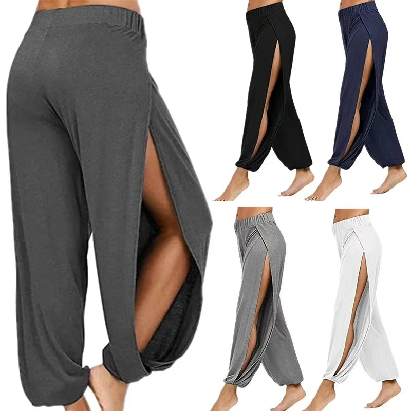 SLIT WIDE HAREN HOLLOW WORKOUT LEGGINGS