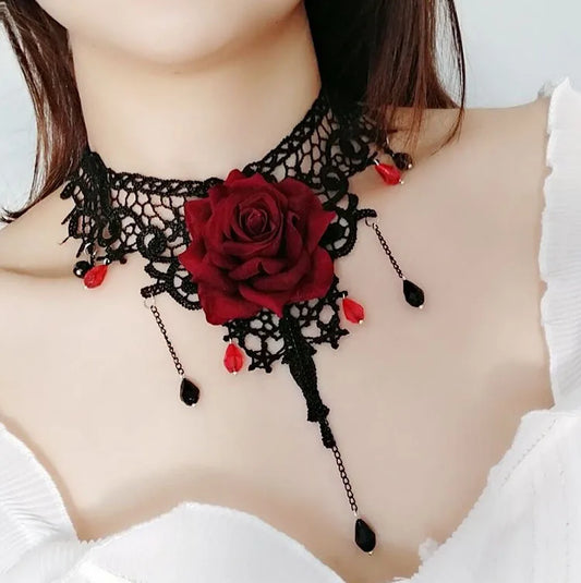 Girl Black Lace Choker Necklace For Women Grunge Neck Chain Collarbone Necklaces Punk Lolita Gothic jewelry For Girls Vintage