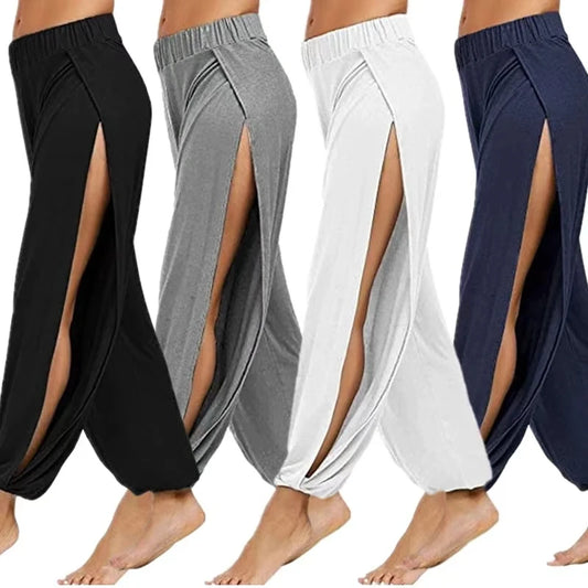 SLIT WIDE HAREN HOLLOW WORKOUT LEGGINGS