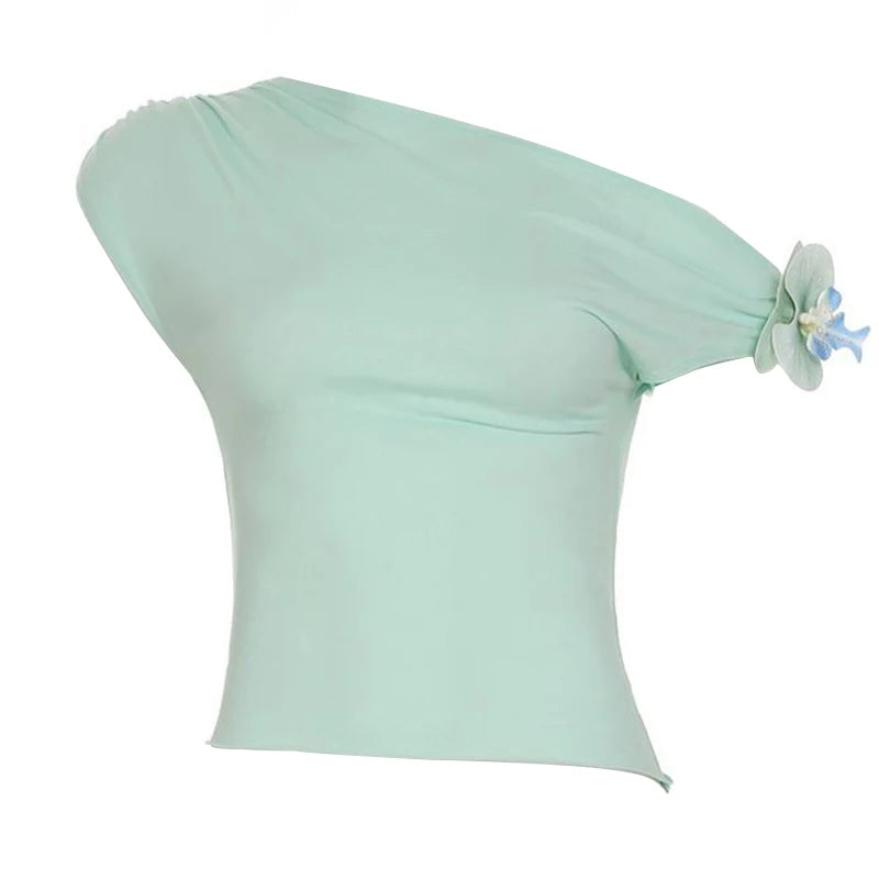 LAMUSA 2000s 3D FLOWER TANK TOP
