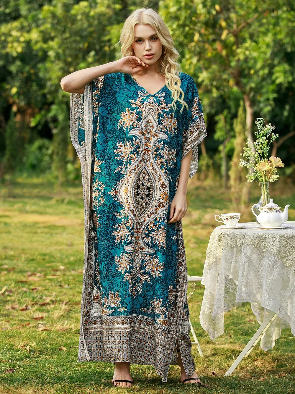 LONG KAFTAN KIMONO DRESS