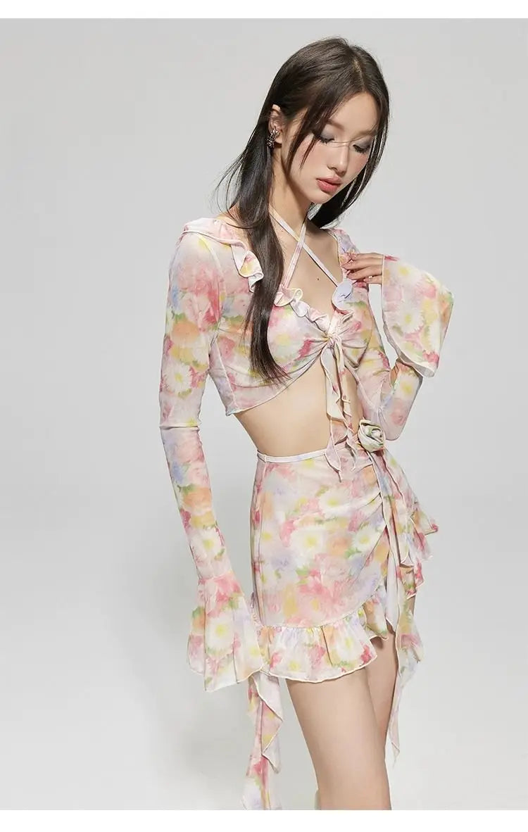 GIRLISH FLORAL SWEET PRINTED SWIMWEAR