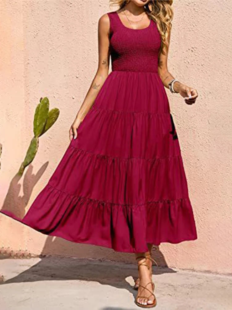 BIG SWING FLORAL LONG DRESS