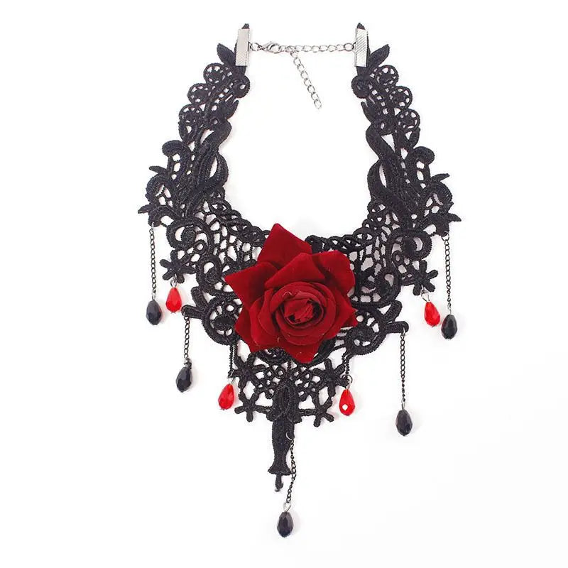 Girl Black Lace Choker Necklace For Women Grunge Neck Chain Collarbone Necklaces Punk Lolita Gothic jewelry For Girls Vintage