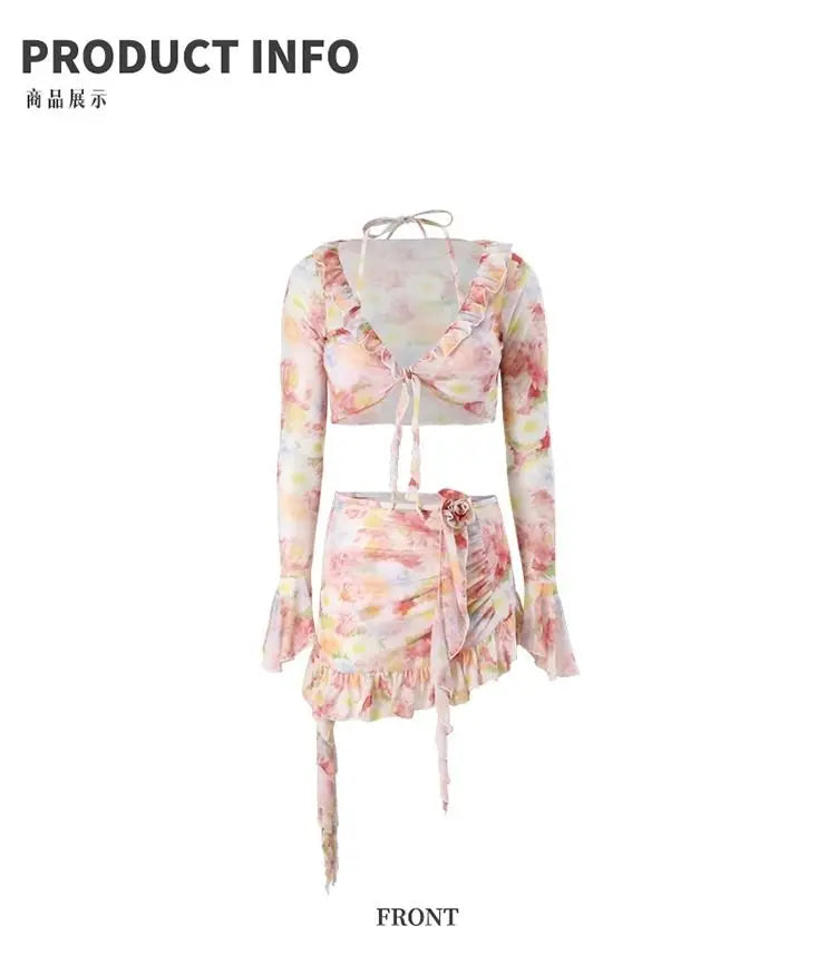 GIRLISH FLORAL SWEET PRINTED SWIMWEAR