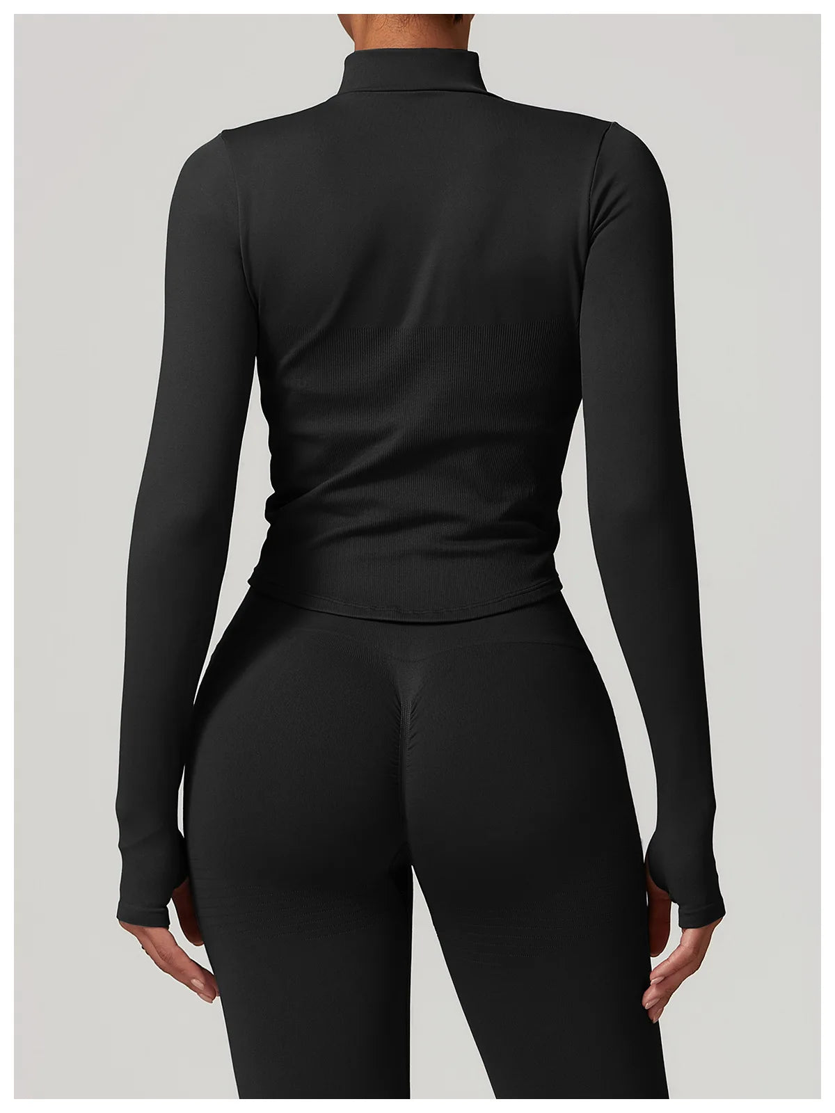 STANDING COLLAR LONG SLEEVED WORKOUT ACTIVE WEARS