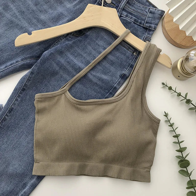 OBLIQUE SLIM VEST CAMIS TANK TOP