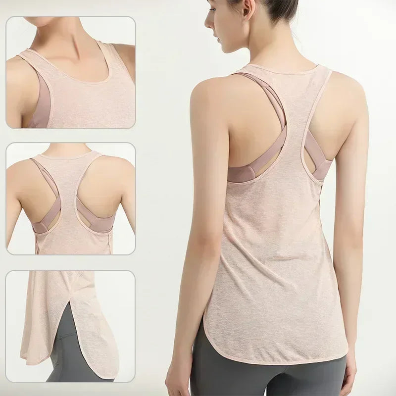 SEE THROUGH YOGA FITNESS SHIRT SPORTS VEST